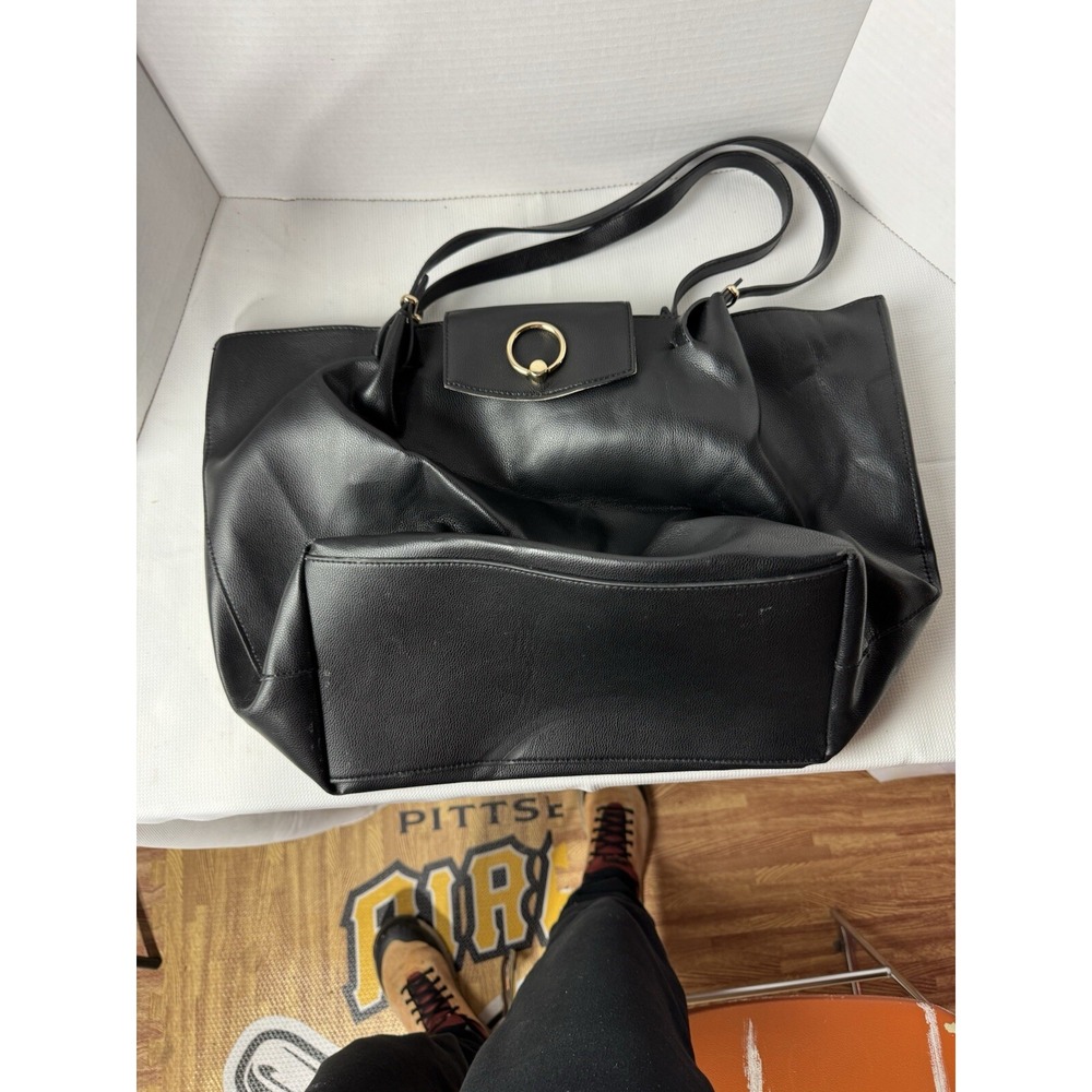 H&M Black‎ Tote Bag Purse Handles and Shoulder Strap